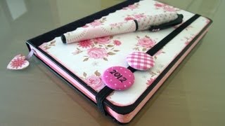 Manualidades de papel Cómo decorar una agenda Moleskine Tutorial [upl. by Hanleigh223]