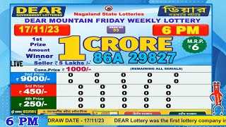 Dear Mountain Friday Weekly Lottery 600 PM Date 17112023 Dear Goverment Lottery [upl. by West169]