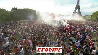 La joie des supporters au coup de sifflet final  Foot  CM 2018  Bleus [upl. by Anelram]