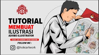 Timelapse Speed art MONEY POLITIK  Adobe Illustration Pemilu2024 pemilu2024 tutorial [upl. by Lorain]