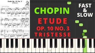 Etude Op 10 No 3 – Tristesse  CHOPIN  Simplified Version Easy Intermediate Piano  Tutorial [upl. by Bohs]