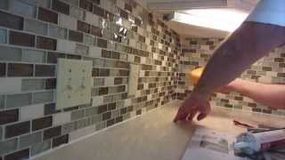 How to install glass mosaic tile backsplash Part 3 grouting the tile [upl. by Leventhal]