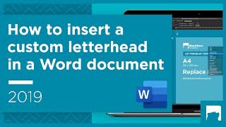 How to insert a custom letterhead in a Word document 2019 [upl. by Janet]