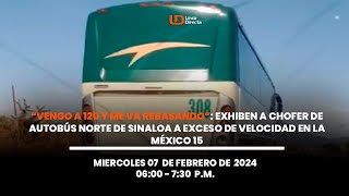 Exhiben a chofer de autobús Norte de Sinaloa a exceso de velocidad en la México 15 [upl. by Runkle]