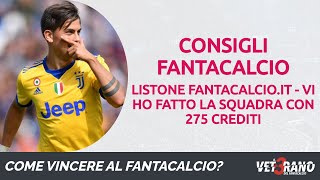 🇮🇹⚽🏆 FANTACALCIO  Vi ho fatto la squadra su listone FANTACALCIOIT con 275 crediti  fantacalcio [upl. by Guimar]