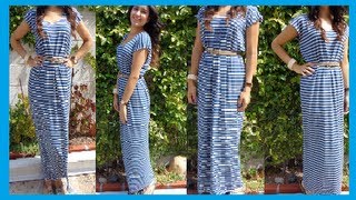 Fashion DIY How to make Easy Maxi Dress long Dress DamaV425 [upl. by Merta]