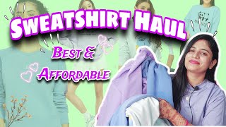 TRENDY Sweatshirt haul under 500  winter wear haul  meesho sweatshirt haul  try on [upl. by Nnylirehs154]