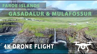 Faroe Islands 4K Drone Flight Gásadalur amp Múlafossur  Vágar Island [upl. by Gault]