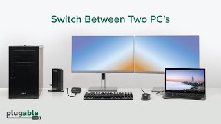 How to share a docking station between two computers with the Plugable Sharing Switch [upl. by Yedorb]