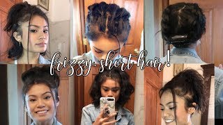 NO HEAT HAIRSTYLES FOR SHORT FRIZZY WAVY LOB HAIR [upl. by Earla]