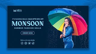 How to make a creative banner design in Photoshop tutorial by Zubair Designs [upl. by Azeel804]