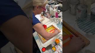 Screen Printing Demonstration Using Paper Cut and Torn Outs for Unique Colour and Shape Combination [upl. by Ylahtan]