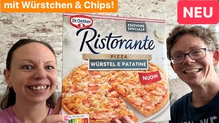 Dr Oetker Pizza Ristorante Würstel e Patatine mit Chips im Test [upl. by Eytak769]