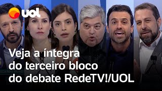 Debate Marçal Boulos e Datena têm embate Nunes fala sobre ônibus do PCC veja íntegra do 3º bloco [upl. by Sello]