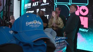 Eurovision 2024 artists participate at party in London [upl. by Ruhtracam]