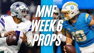 Monday Night Football NFL Player Props 2023  COWBOYS vs CHARGERS  Week 6 MNF Prop Bets  LINEUPS [upl. by Ailecara321]