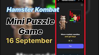 Today hamster kombat mini Puzzle game 16 September  16 September Hamster Kombat mini game [upl. by Nosnar609]