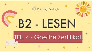 B2 Lesen Teil 4 1  Goethe Zertifikat Modelltest  mit Lösung und Stoppuhr [upl. by Sams509]