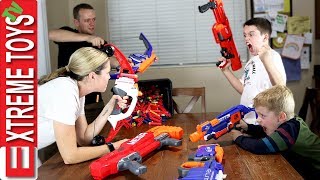 Kids and Parents Round 3 Ethan and Cole Wild Nerf Battle [upl. by Epotimet]