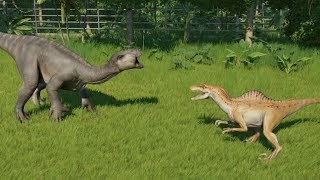 IguanodonModified VS Indoraptor Spinoraptor Velociraptor Dilophosaurus and Deinonychus  JWE [upl. by Loraine54]