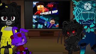 Fnia reacts to Minecraft raps spiderwarden pt 5 final part 💜Gacha club💜 [upl. by Ariahs410]