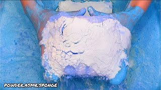 Paste of three types of powder and ripping sponges 💙🤍💜 Squeezing sponges asmr 🧽 [upl. by Aradnahc]