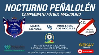 Campeonato FÚTBOL ⚽ NOCTURNO PEÑALOLÉN  María Méndez vs Poblacion Los Nogales [upl. by Rufina]