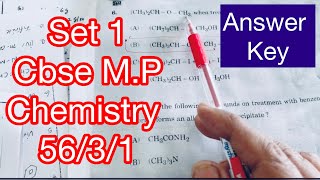 Chemistry Answer Key Set 1 Class 12 I CBSE MADHYA PRADESH I set 5631 [upl. by Ezaria]