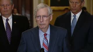 Republican Senate leader Mitch McConnell freezes at a press conference [upl. by Soigroeg]