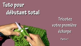 Tuto tricot pour débutant total  Première écharpe Part I [upl. by Ogu796]