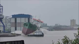 Launching of Chemical Tanker quotThun Reliancequot at FerusSmit Shipyard Leer [upl. by Eelsha]