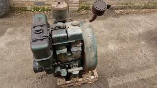 Lister SR2 Twin Cylinder Stationary Diesel Engine Hand Start Up [upl. by Ybreh733]