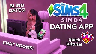 Dating App amp Chat Room  HOW TO Play amp Download  SimDa  Sims 4 Free Mod 2022 [upl. by Aneekat]