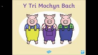 Y Tri Mochyn Bach The Three Little Pigs  Welsh Stories for Kids [upl. by Yacano661]