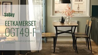 SoBuy Eetkamerset丨Set met 1 Eettafel  4 Stoelen丨Set Keukentafel丨Set Bistrotafel丨OGT49F [upl. by Curt]