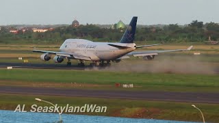 Pesawat Haji Boeing 747 Saudia Dramatis take off  Ngeri semburan mesinnya [upl. by Esteban636]