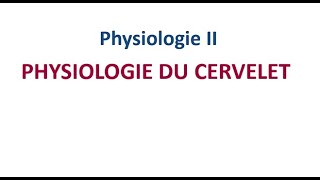 Neurophysiologie  Physiologie du Cervelet FMPC [upl. by Arba205]