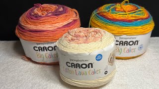 YARN REVIEW CARON BIG CAKES CARON COTTON LAVA CAKES michaels yarnspirations yarnreview yarn [upl. by Axia]