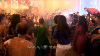 Jig to the beat Dhak playing in CR Park Durga Puja [upl. by Dnar]