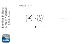 Number Indices Simple Negative Grade 6  OnMaths GCSE Maths Revision [upl. by Akinam]