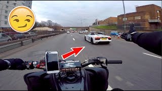 MY QUAD BIKE vs AUDI R8 YAMAHA RAPTOR 700 [upl. by Nitin]