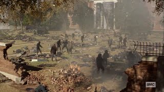 TWD World Beyond 1x01  CRM soldiers attack Campus colony [upl. by Tripp]