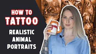 How to Tattoo Realistic Animal Portraits With Angelique Grimm  Tattoo Tutorial [upl. by Vlada700]