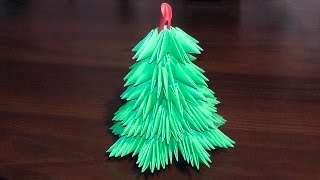 How to make a paper Christmas tree 3D origami tutorial [upl. by Dearborn]