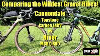 Cannondale Topstone Carbon Lefty vs Niner MCR 9 RDO Comparing the Wildest Gravel Bikes [upl. by Handbook]