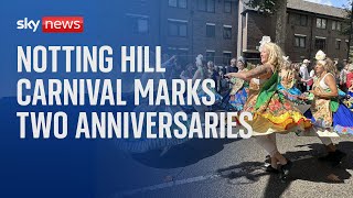 Notting Hill carnival marks 75th anniversary of Empire Windrush [upl. by Linson]