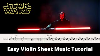 STAR WARS DUEL OF THE FATES  Easy Violin Sheet Music Notes Tutorial  PDF [upl. by Yerxa]