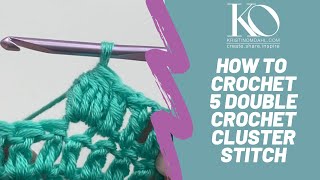 How to Crochet 5 Double Crochet Cluster Stitch 5dcCluster for Right Hand Left Hand and Slow Motion [upl. by Lewan]