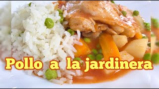 DELICIOSO Y FÁCIL POLLO A LA JARDINERA 🍅🥔🥕😋👩🏼‍🍳 [upl. by Ycnay]