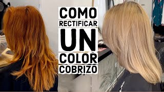 Como eliminar un color Naranja de cabello [upl. by Nnayllehs52]